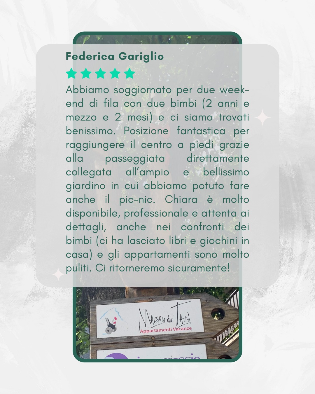 🌟✍️ La Tua Voce Conta! Diventa Ambasciatore di Maison du Tatà! 🌟❤️A Maison du Tatà, ogni recensione è un tesoro! ✨ La tua esperienza è unica e preziosa: ci aiuta a crescere, a migliorare e a far scoprire la magia della nostra ospitalità ad altri viaggiatori che sognano la Valle d'Aosta.Se hai amato il tuo soggiorno, se hai scoperto il tuo "posto del cuore" o apprezzato i nostri valori green, raccontalo! Diventa un vero ambasciatore di Maison du Tatà: la tua storia è la nostra migliore pubblicità. 🏔️🏡Condividere la tua esperienza è un gesto che vale oro e ispira chi ci cerca!➡️ Hai un ricordo speciale? Lascia la tua recensione o taggaci nelle tue foto! Grazie per essere parte della nostra famiglia! 💖🏡#maisondutatà💙#accoglienzasicura🏡🏡🏡🏡🏡#recensioni #ospitalità #clientifelici #condividilatuasostenibilita #viverelamontagna #valledaosta #esperienzacustomer #grazie #ambassador #storievere #vacanzainmontagna #consigliperviaggiare #feedback #community #guestexperience #passaparola #soggiornoindimenticabile #viaggiareinitalia #ilpostodelcuore