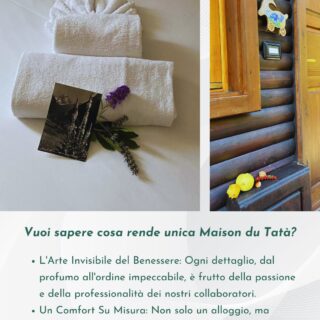 L'Arte Invisibile del Benessere. ✨Ti sei mai chiesto cosa rende Maison du Tatà un luogo dove ogni rientro è un respiro di sollievo?Non è solo la bellezza della Valle d'Aosta fuori dalla finestra, né la comodità dei nostri appartamenti. È l'arte invisibile del benessere, intessuta ogni giorno dalle mani sapienti e dalla passione autentica dei nostri collaboratori.Ogni angolo profumato, ogni dettaglio scintillante, la biancheria impeccabile, la cura del giardino... dietro a tutto questo c'è la professionalità e la dedizione di chi lavora con noi. Persone che, con amore e discrezione, preparano il tuo spazio perché tu possa sentirti veramente a casa, avvolto da un comfort pensato per te.Questo impegno quotidiano, questa sinergia, è il cuore pulsante che rende Maison du Tatà un'esperienza unica, dove la qualità si tocca e si respira in ogni momento.➡️ Scopri l'eccellenza dell'accoglienza. Vieni a viverla di persona. Clicca sul link in bio per prenotare!🏡 #maisondutatà💙 #accoglienzasicura#DietroLeQuinte #PassionePerLospitalità #TeamWork #ValoreUmano #Eccellenza #CuraDeiDettagli #SentirsiACasa #ValleDAosta #Professionalità