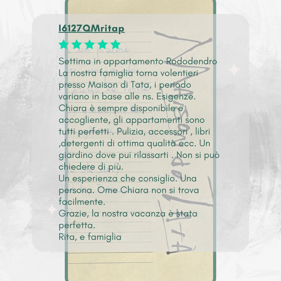 Ogni vostro soggiorno è una storia, e ogni vostra recensione il dono più grande. È attraverso le vostre esperienze che noi cresciamo, ci miglioriamo costantemente e facciamo conoscere la nostra ospitalità autentica a chi cerca un'esperienza unica in montagna.Il vostro feedback è fondamentale: ci aiuta a perfezionare quel comfort che desideriamo offrirvi, rendendo Maison du Tatà e la Valle d’Aosta il vostro "posto del cuore". sempre più speciale.Aiutateci a scrivere il prossimo capitolo. Condividete la vostra esperienza: la vostra voce è la nostra migliore guida. 💖➡️ Lascia la tua recensione e diventa parte del nostro futuro! Clicca sul link in bio.🏡 #maisondutatà💙 #accoglienzasicura🏡🏡🏡🏡🏡#recensioni #grazie #fineanno #cresciamoinsieme #feedback #valledaosta #ospitalitàvaldostana #miglioramento #condividilatuastoria #esperienzaunica #viaggiatori #postoemozionale #accoglienza #montagna #supportolocale #clientifelici #dicembre #graziedicuore