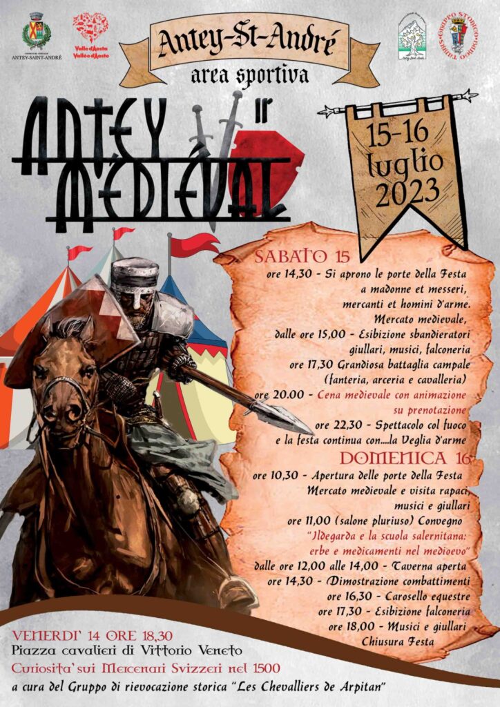 Programma di Antey Médiéval, 15 e 16 luglio 2023