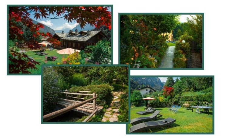 Collage di foto del giardino di Maison du Tatà